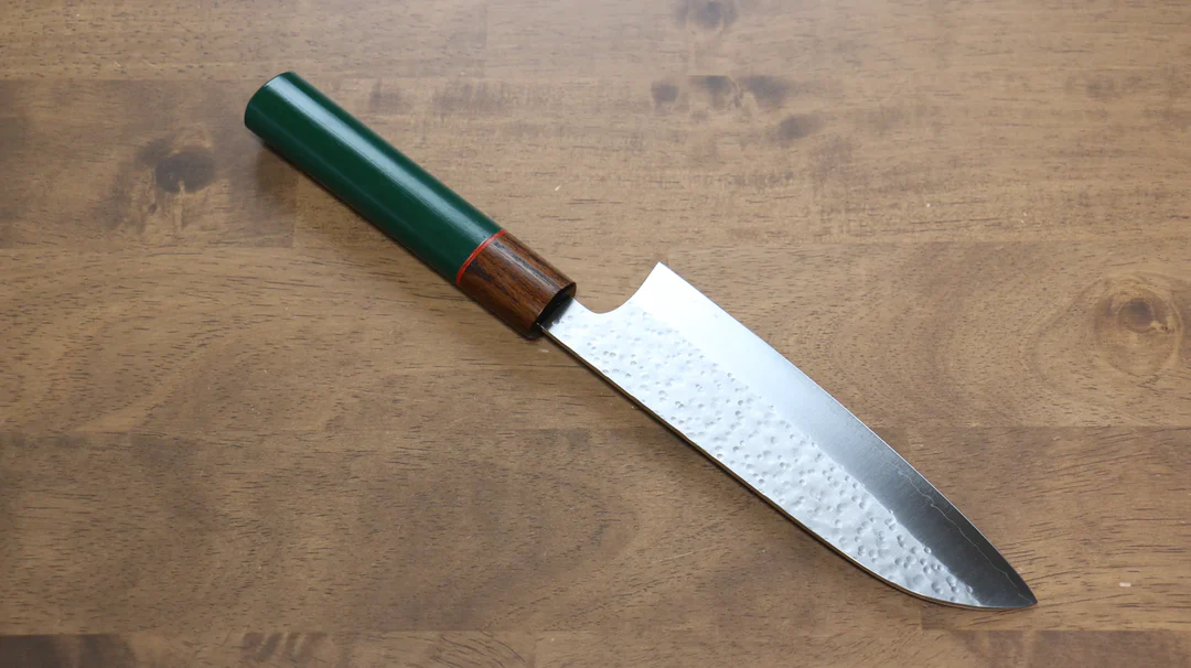 Thương hiệu Makoto Kurosaki - Dao Nhật Bản Santoku SPG2 Hammered (cán tròn xanh lá)