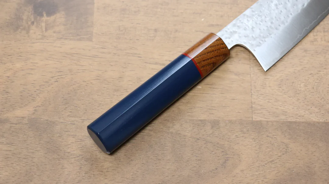 Thương hiệu Makoto Kurosaki - Dao Nhật Bản Santoku SPG2 Hammered (cán tròn xanh biển)