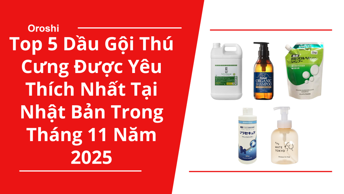 Top 5 dầu gội thú cưng được yêu thích nhất tháng 11 năm 2025 – Giải pháp sạch sâu, khử mùi & chăm da lông toàn diện cho chó mèo