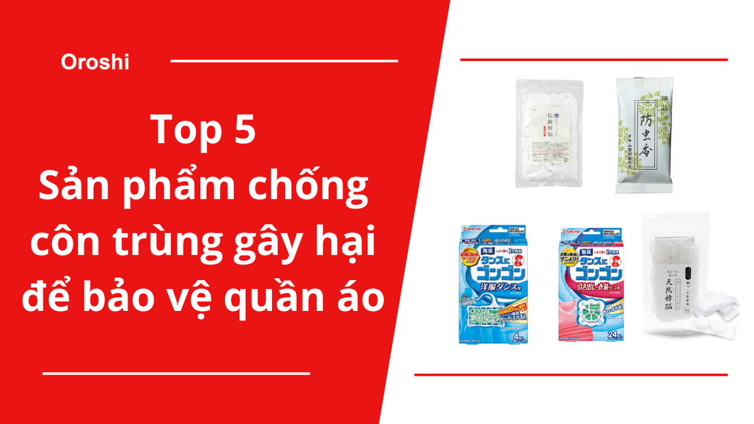 Top 5 sản phẩm chống côn trùng gây hại để bảo vệ quần áo đang bán chạy nhất tại thị trường Nhật Bản cuối tháng 1 năm 2024